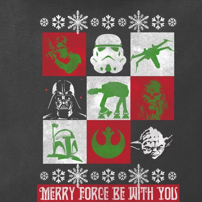 Merry Force Be With You Christmas Long Sleeve Long Sleeve Zip Tote Bag