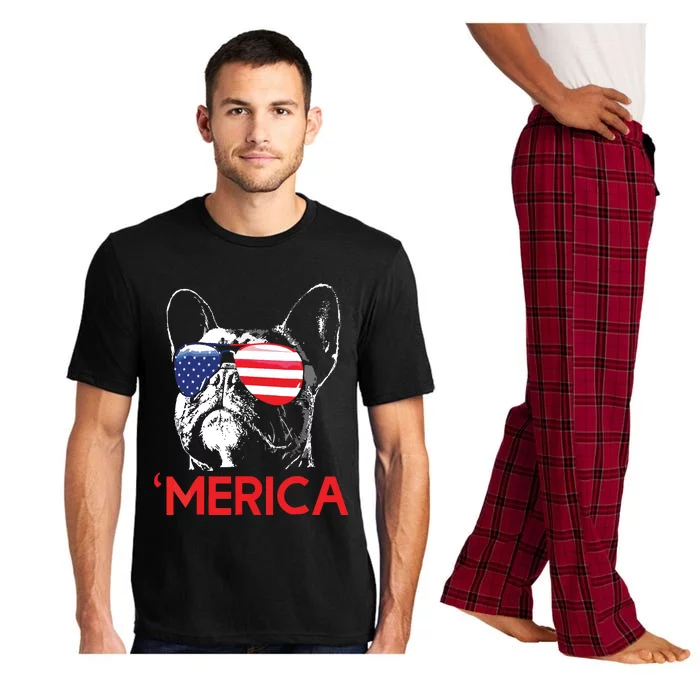 Merica French Bulldog American Flag 4th Of July Frenchie Pajama Set