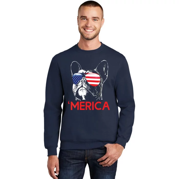 Merica French Bulldog American Flag 4th Of July Frenchie Sweatshirt