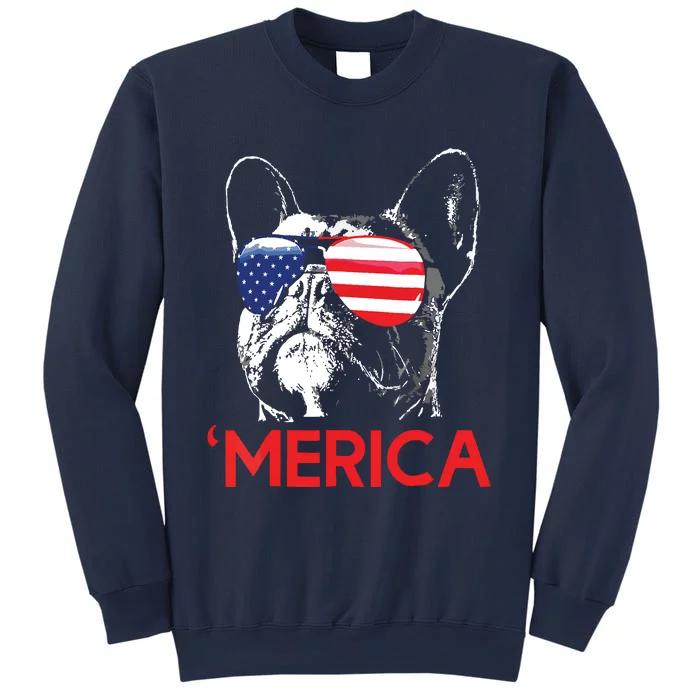 Merica French Bulldog American Flag 4th Of July Frenchie Sweatshirt