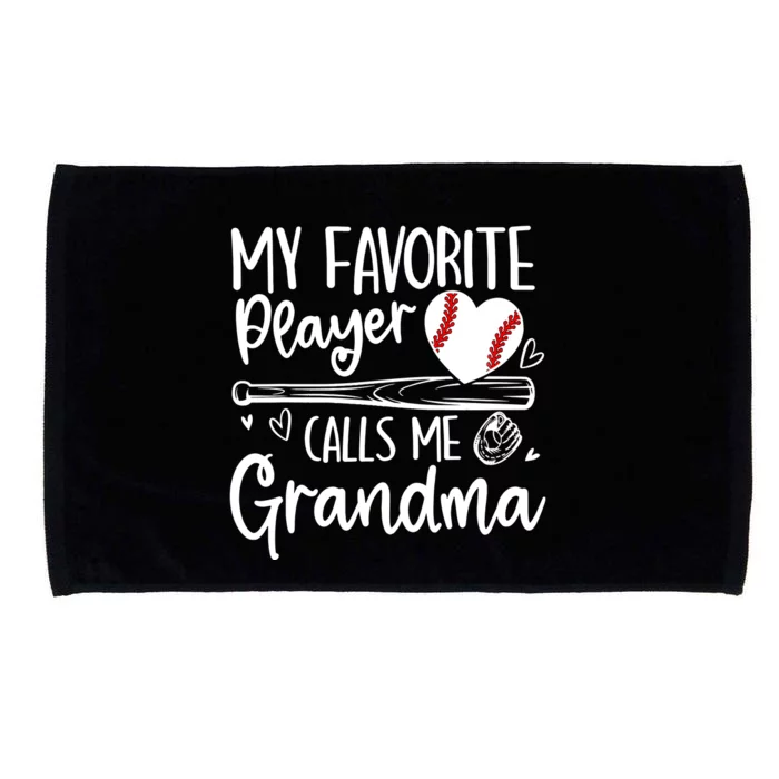 My Favorite Baseball Player Calls Me Grandma Baseball Heart Mothers Microfiber Hand Towel