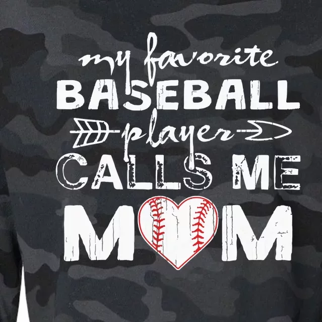 My Favorite Baseball Player Calls Me Mom Cropped Pullover Crew