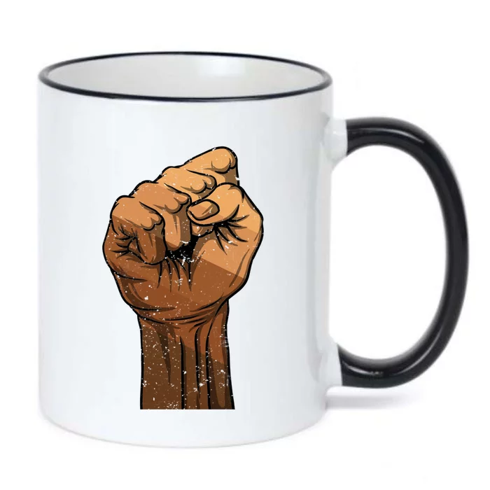 Melanin Fist Black History African American Juneteenth Meaningful Gift Black Color Changing Mug