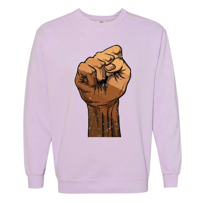 Melanin Fist Black History African American Juneteenth Meaningful Gift Garment-Dyed Sweatshirt