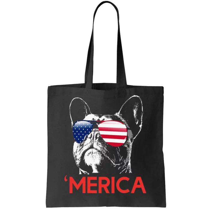 Merica French Bulldog American Flag 4th of July Frenchie Tote Bag