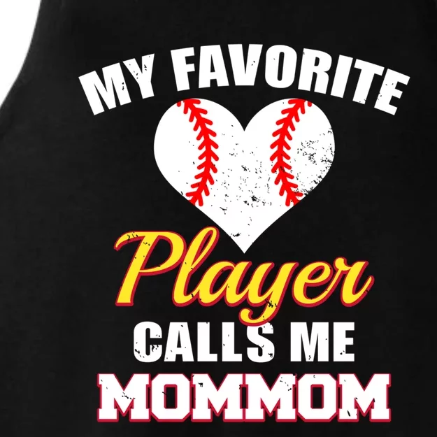 My Favorite Baseball Player Calls Me Mommom Funny Mom Mom Gift Ladies Tri-Blend Wicking Tank