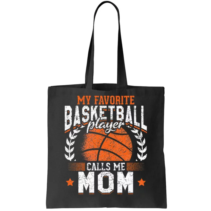 My Favorite Basketball Player Calls Me Mom Basketball Tote Bag