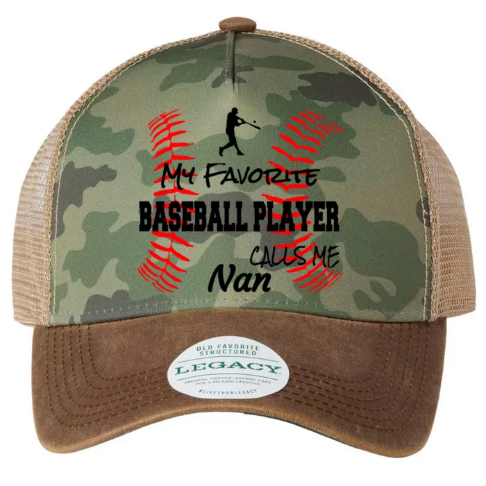 My Favorite Baseball Player Calls Me Nan Proud Love Ball Great Gift Legacy Tie Dye Trucker Hat