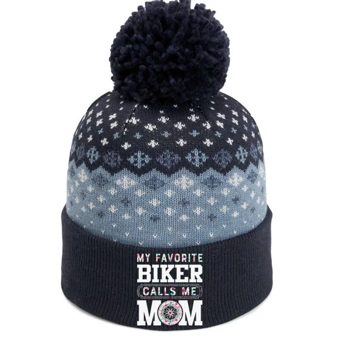 My Favorite Biker Calls Me Mom MotherS Day Gifts The Baniff Cuffed Pom Beanie