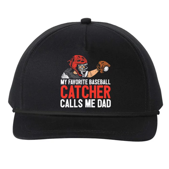 My Favorite Baseball Catcher Dad Fathers Day Father Son Snapback Five-Panel Rope Hat