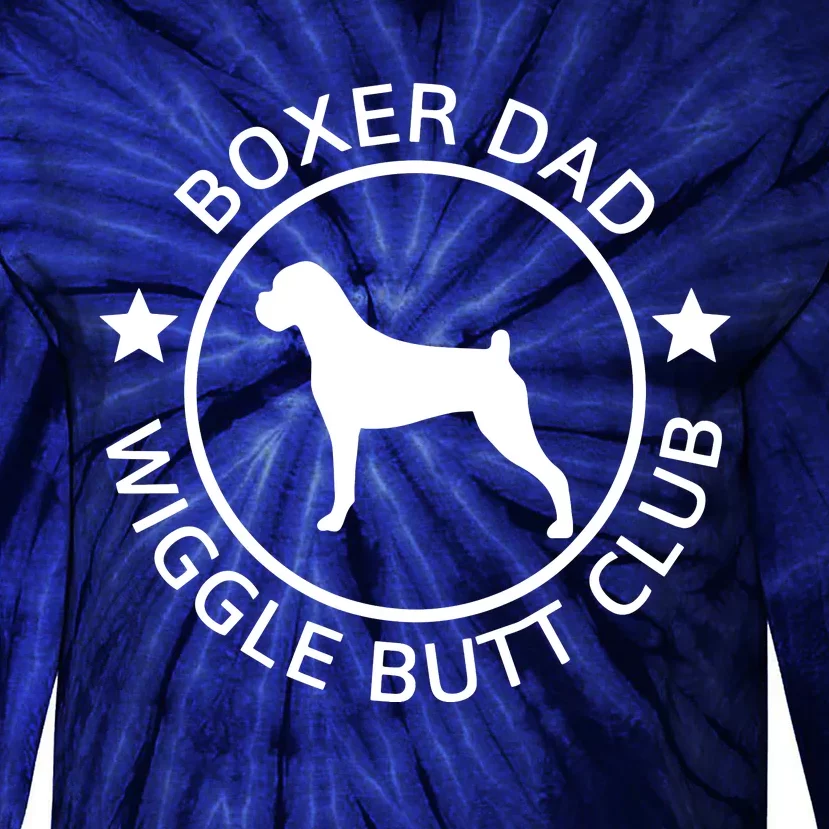 Men Funny Boxer Dad Wiggle Butt Club Fathers Day T Tie-Dye Long Sleeve Shirt