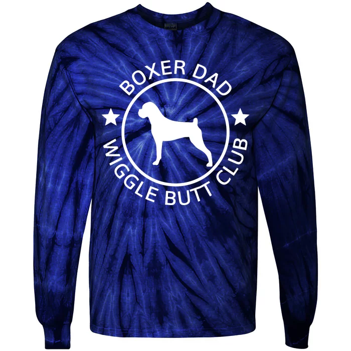 Men Funny Boxer Dad Wiggle Butt Club Fathers Day T Tie-Dye Long Sleeve Shirt