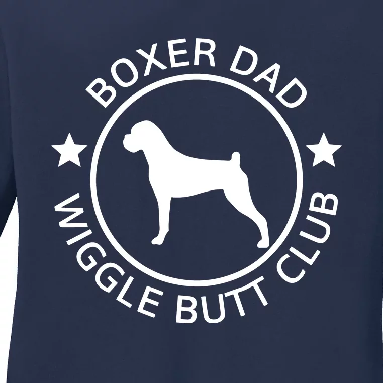 Men Funny Boxer Dad Wiggle Butt Club Fathers Day T Ladies Long Sleeve Shirt