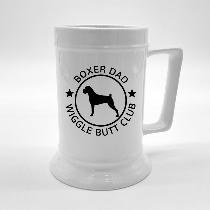 Men Funny Boxer Dad Wiggle Butt Club Fathers Day T Front & Back Beer Stein