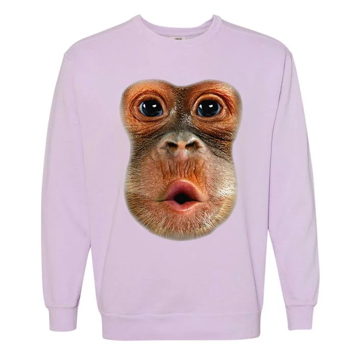 Monkey Face Breath Funny Garment-Dyed Sweatshirt