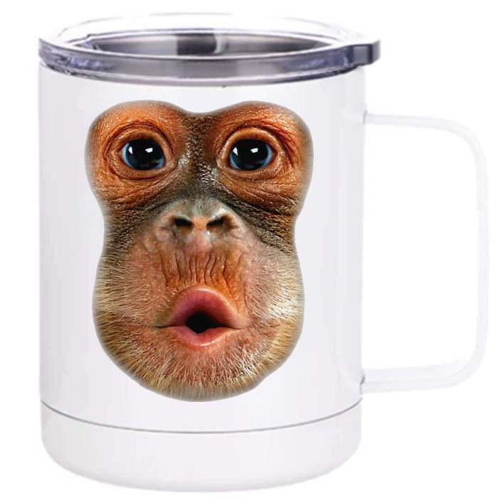 Monkey Face Breath Funny Front & Back 12oz Stainless Steel Tumbler Cup