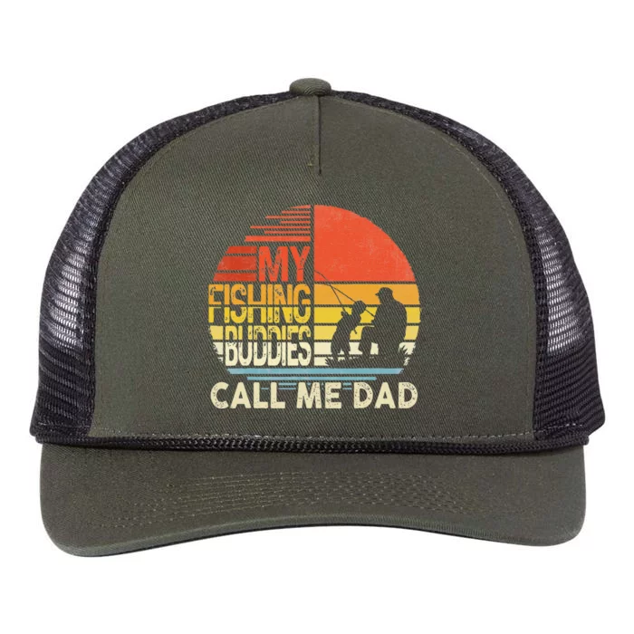 My Fishing Buddies Call Me Dad Father Day Birthday Retro Rope Trucker Hat Cap