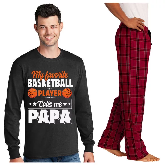 My Favorite Basketball Player Calls Me Papa Cute Long Sleeve Pajama Set