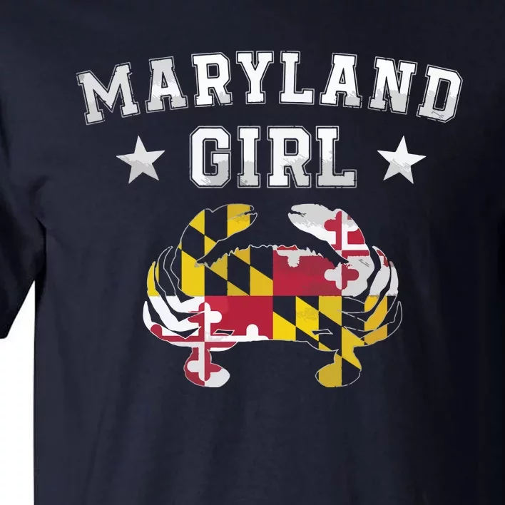 Maryland Flag Blue Crab State Pride Retro Tee Tall T-Shirt