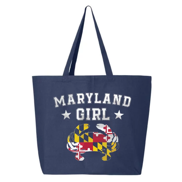 Maryland Flag Blue Crab State Pride Retro Tee 25L Jumbo Tote