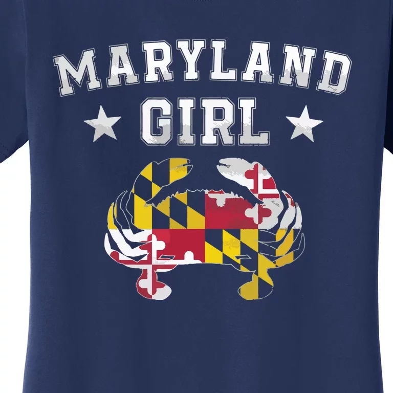 Maryland Flag Blue Crab State Pride Retro Tee Women's T-Shirt