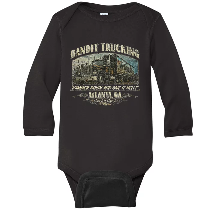 Men Funny Bandit Trucking 1977 Family Distressed Baby Long Sleeve Bodysuit