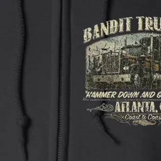 Men Funny Bandit Trucking 1977 Family Distressed Full Zip Hoodie