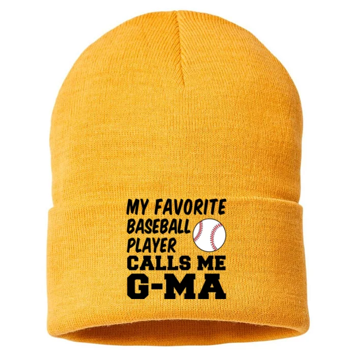 My Favorite Baseball Player Calls Me Gma Sustainable Knit Beanie