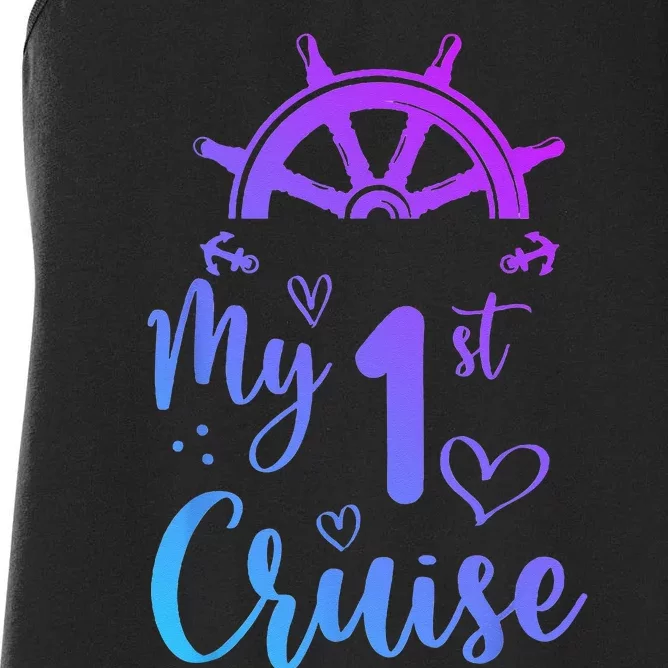 My First Cruise Men Women And Funny Cruise Women's Racerback Tank