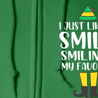 My Favorite Christmas Elf TeeI Just Like To Smile Smiling's Full Zip Hoodie