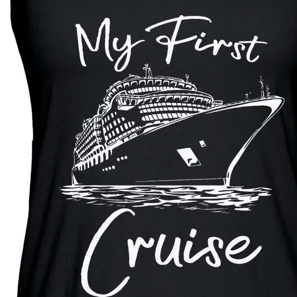 My First Cruise Ship 1st Cruising Family Vacation Ladies Essential Flowy Tank