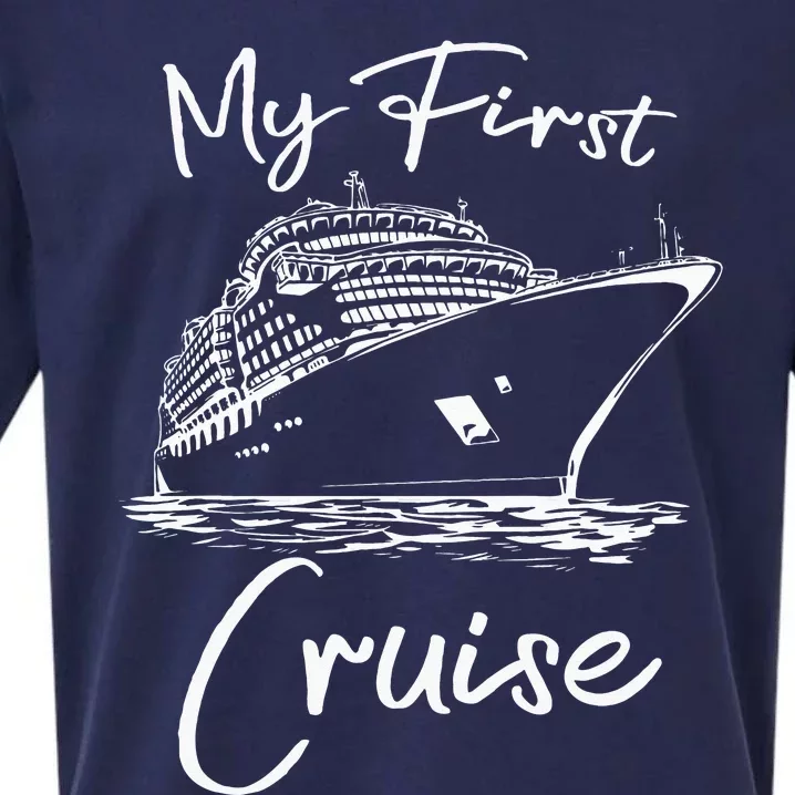 My First Cruise Ship 1st Cruising Family Vacation Sueded Cloud Jersey T-Shirt