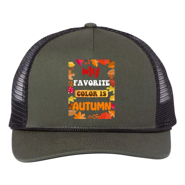 My Favorite Color Is Autumn Retro Rope Trucker Hat Cap