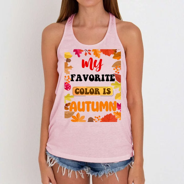 My Favorite Color Is Autumn Women's Knotted Racerback Tank