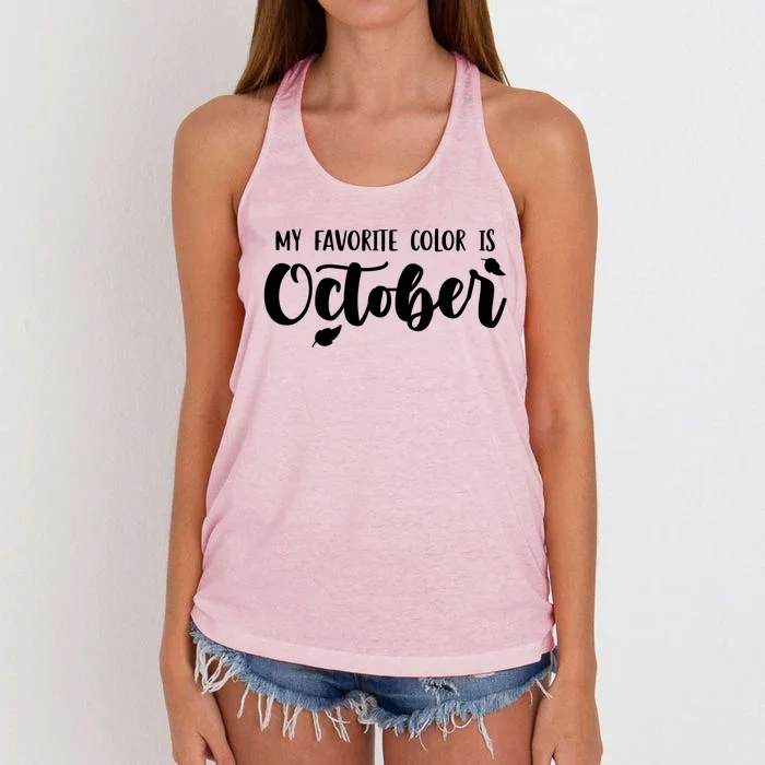 My Favorite Color Is October Women's Knotted Racerback Tank