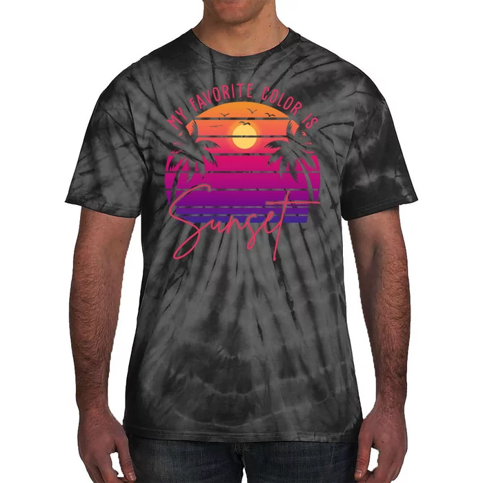 My Favorite Color Is Sunset Summer Retro Tie-Dye T-Shirt