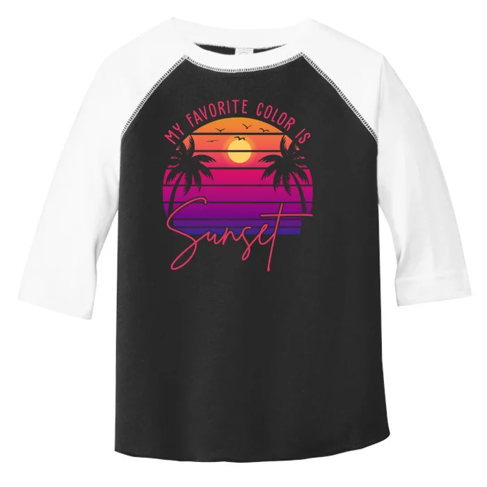 My Favorite Color Is Sunset Summer Retro Toddler Fine Jersey T-Shirt