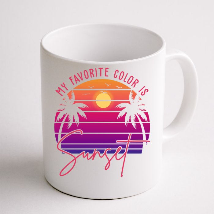 My Favorite Color Is Sunset Summer Retro Front & Back Coffee Mug