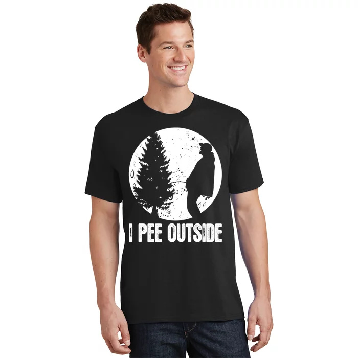 Mens Funny Camping Shirts For Men I Pee Outside Inappropriate TShirt T-Shirt