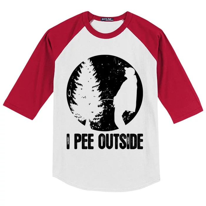 Mens Funny Camping Shirts For Men I Pee Outside Inappropriate TShirt Kids Colorblock Raglan Jersey