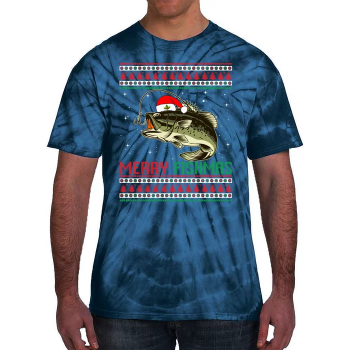 Merry Fishmas Christmas Fish Fisherman Funny Fishing Tie-Dye T-Shirt