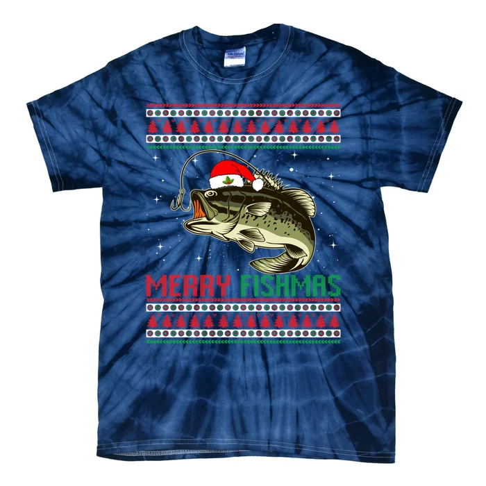 Merry Fishmas Christmas Fish Fisherman Funny Fishing Tie-Dye T-Shirt