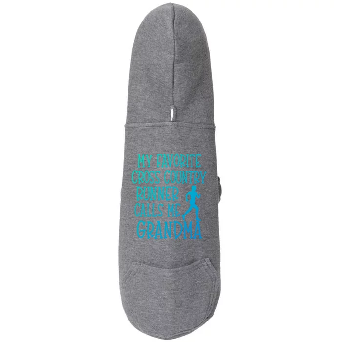 My Favorite Cross Country Runner Calls Me Grandma Grandson Gift Doggie 3-End Fleece Hoodie