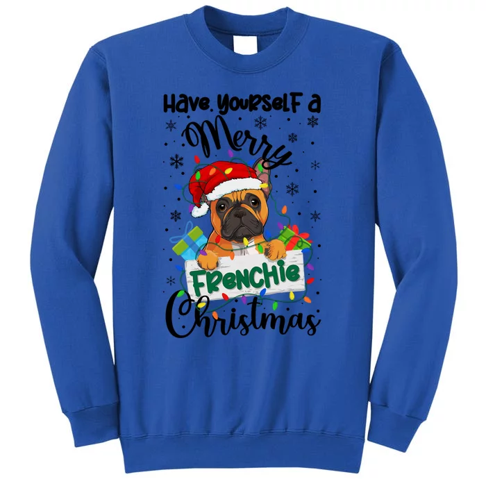 Merry Frenchie Christmas French Bulldog Xmas Party Gift Tall Sweatshirt