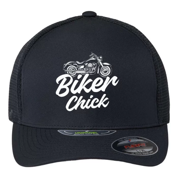 Motorcycle Funny Chopper Race Biker Chick Flexfit Unipanel Trucker Cap