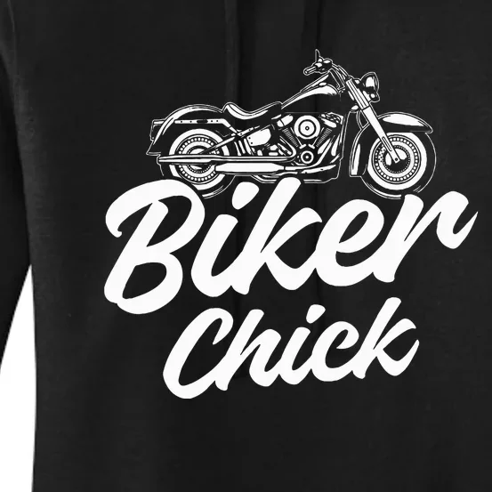 Motorcycle Funny Chopper Race Biker Chick Women's Pullover Hoodie