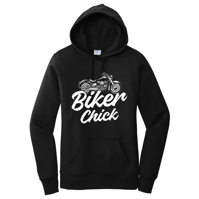 Motorcycle Funny Chopper Race Biker Chick Women's Pullover Hoodie