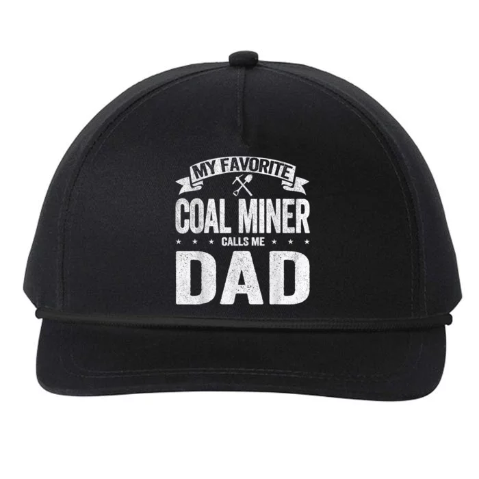 My Favorite Coal Miner Calls Me Dad Fathers Day Retro Snapback Five-Panel Rope Hat