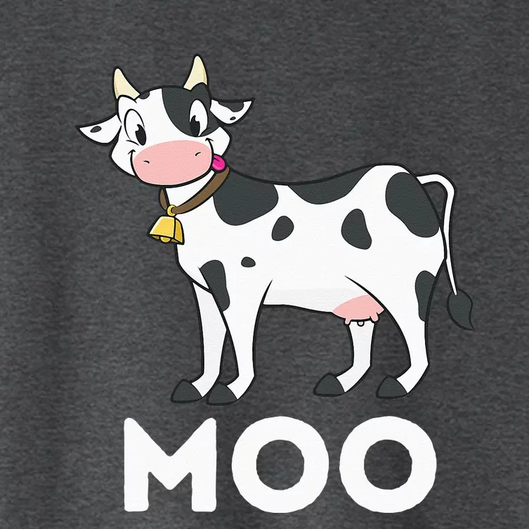 Moo Funny Cow Lover Famer Cattle Ranch Dairy Farming Women's Crop Top Tee