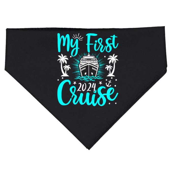 My First Cruise 2024 1st Birthday Cruising Cruise USA-Made Doggie Bandana